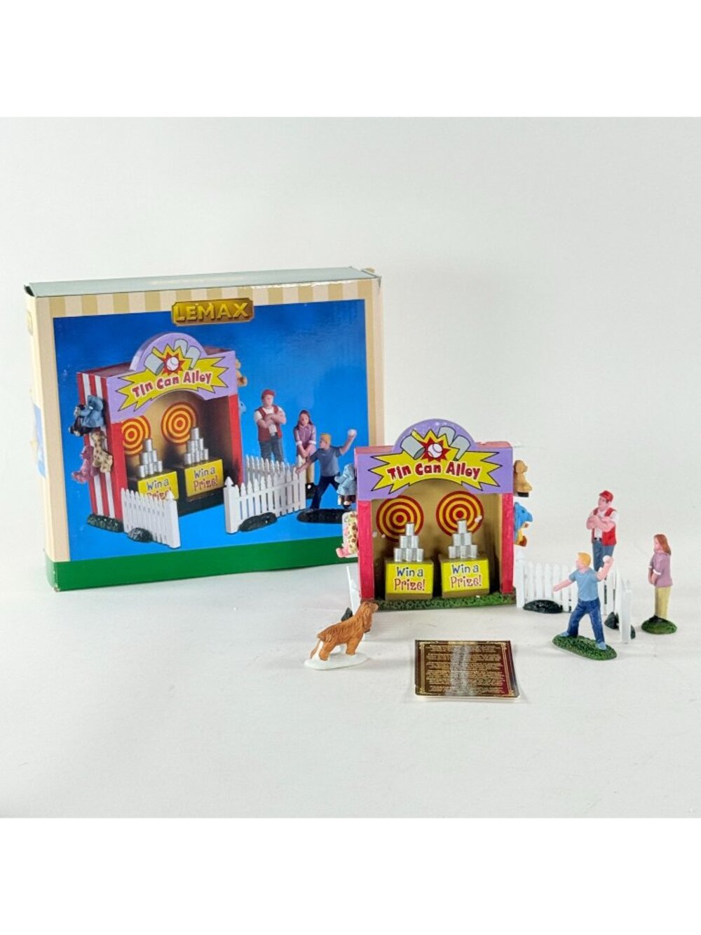 Lemax Tin Can Alley Carnival Game Table Accent Set With Box